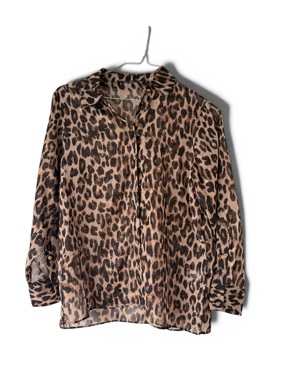 Tahari Brown and Black Leopard Print Blouse